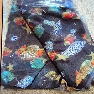 Vintage SHEER Under the Sea Themed Fabric -25 yards